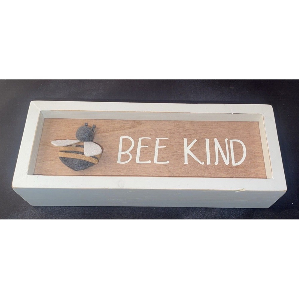 Primitives by Kathy Inset Box Sign Bee Happy 10"x4.5"x1.75"